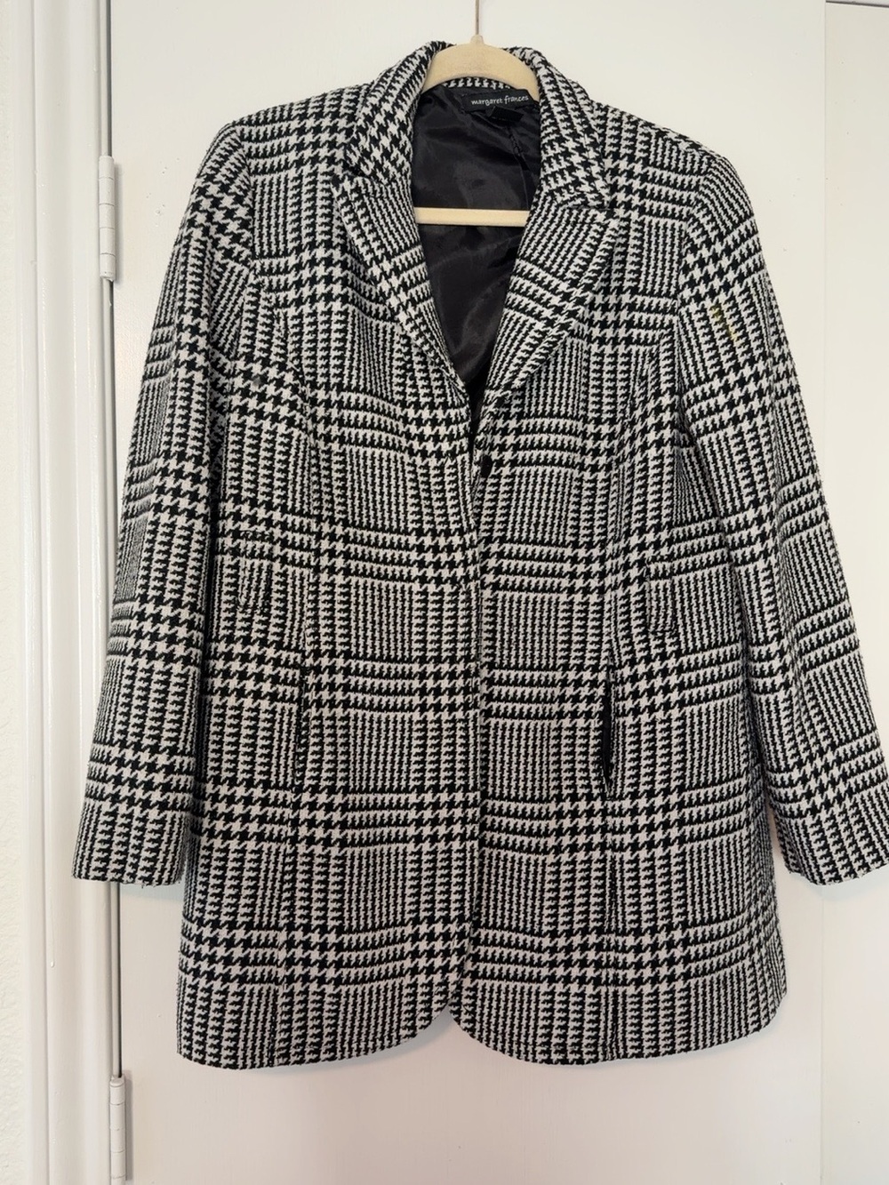 Margaret Frances Houndstooth Wool-Blend Coat – Size 12